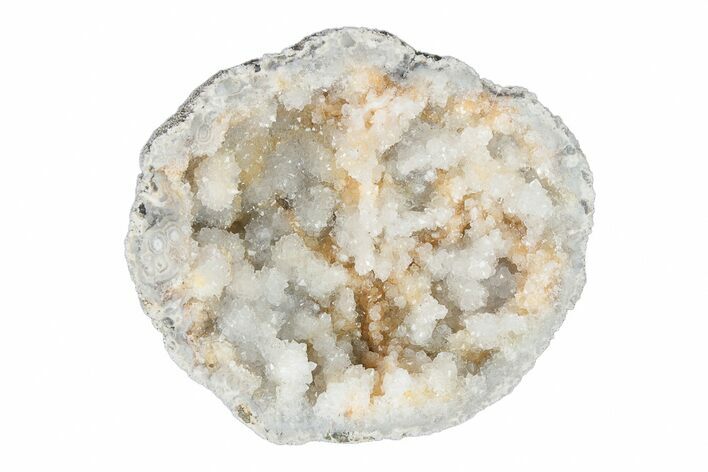 Keokuk Quartz Geode with Calcite Crystals (Half) - Missouri #203790